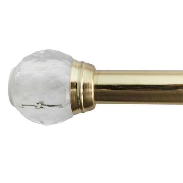 Steel Shower Rod with Gold End, 42-72"