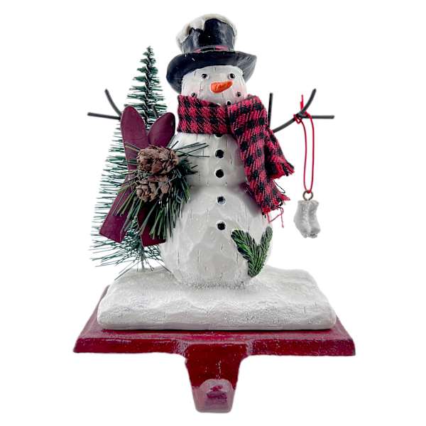 Homespun Holiday Snowman Stocking Holder, 6"