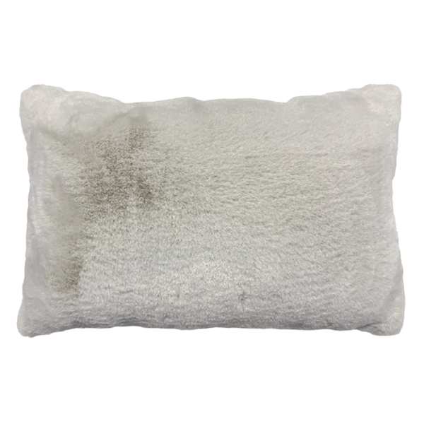 Ivory Chinchilla Faux Fur Luxury Throw Pillow, 14x20