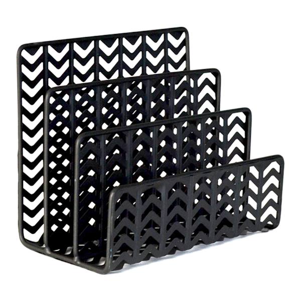 Matte Black Chevron Punched Metal Letter Sorter