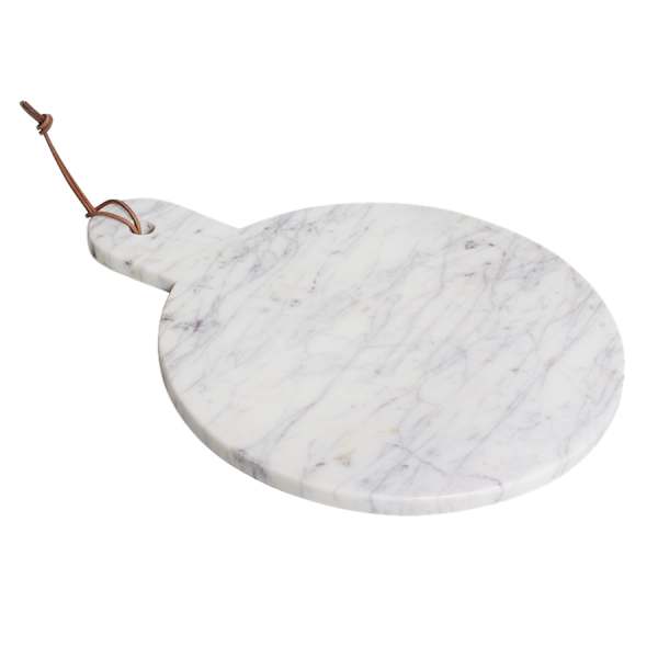 Bistro White Marble Round Board, Large