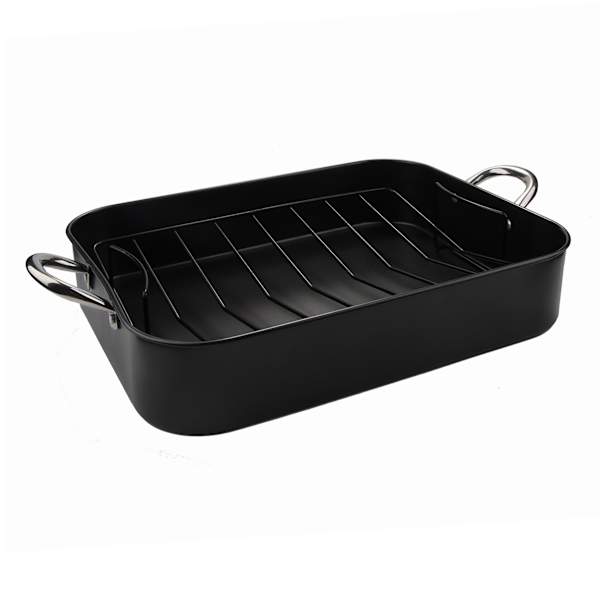 Black Metal Nonstick Roasting Pan
