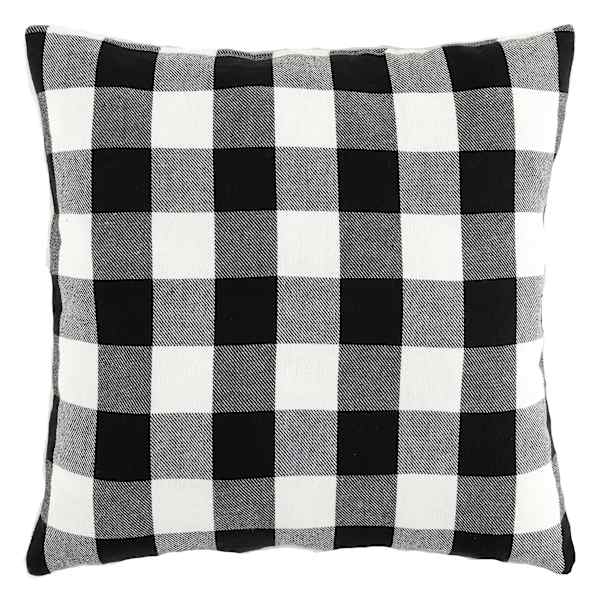 Black & White Buffalo Plaid Throw Pillow, 18"