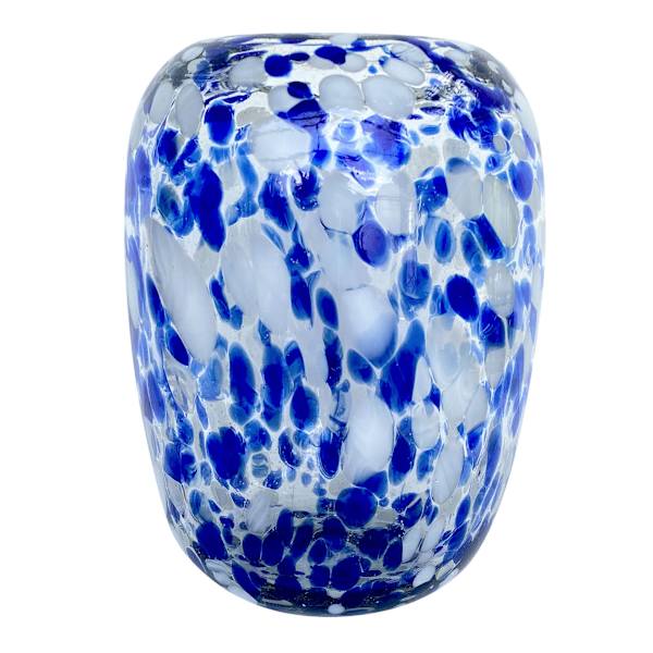 Tracey Boyd Blue Frit Glass Vase, 7.5"