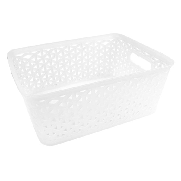 White Y-Weave Storage Basket, Small