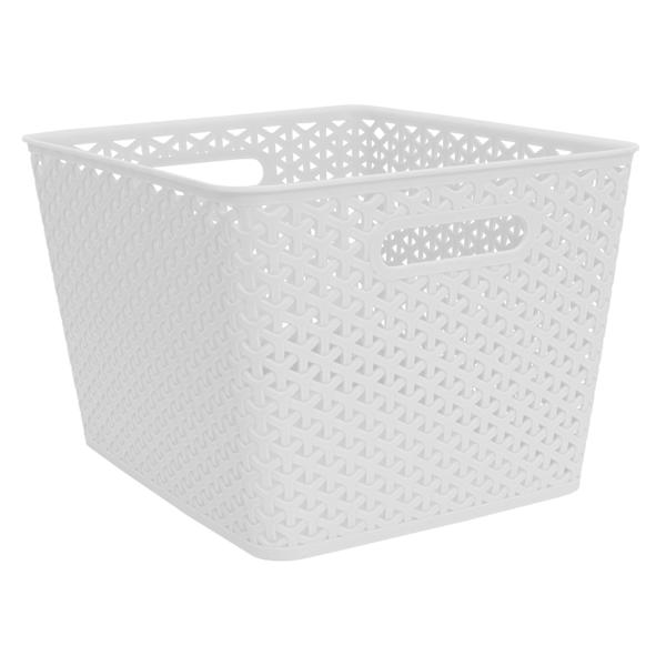 White Y-Weave Storage Basket, Large