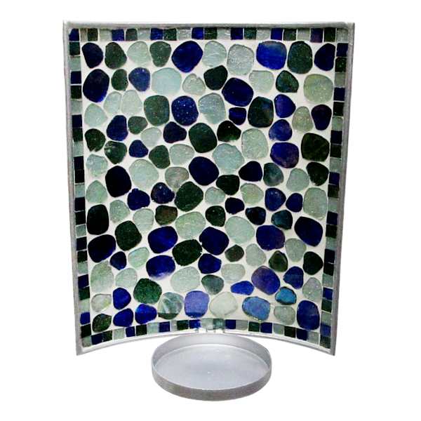 Ty Pennington Blue Pebble Mosaic Wall Sconce, 10"