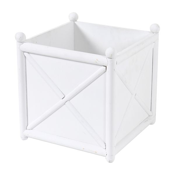 Providence White Wooden Outdoor Planter, Medium