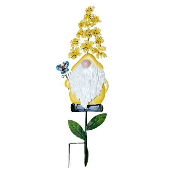 Sunny Club Yellow Flower Cap Gnome Yard Stake, 23.6"