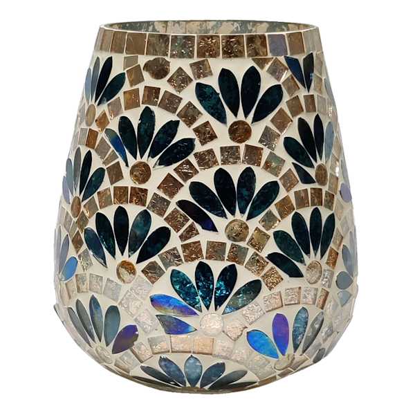 Tracey Boyd Green Fan Mosaic Hurricane, 6"