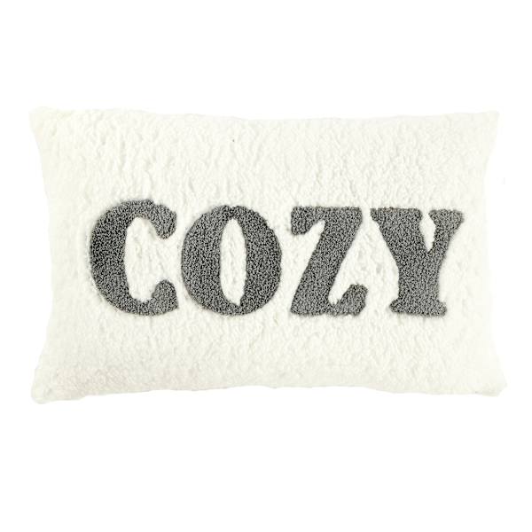 White Sherpa Cozy Oblong Throw Pillow, 13x20