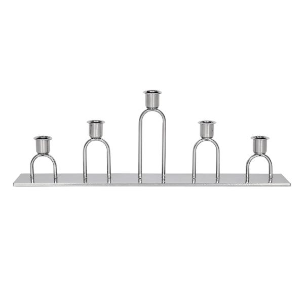 Laila Ali Silver Metal Taper Holder Centerpiece, 18"