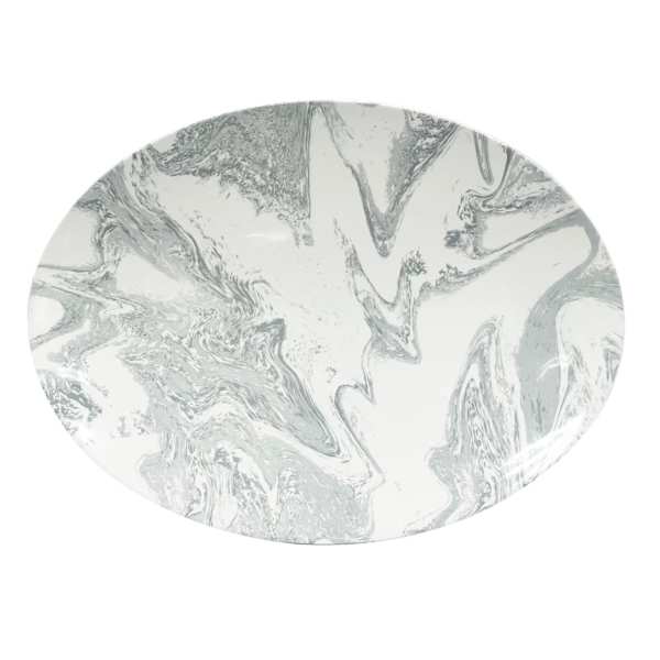 Laila Ali Marbled Melamine Oval Serving Tray