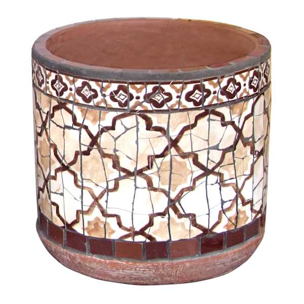 Tracey Boyd Brown Mosaic Ceramic Outdoor Planter, Medium