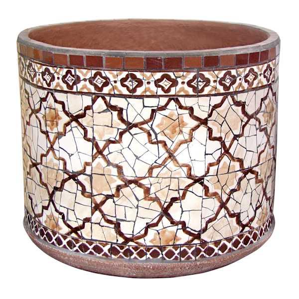 Tracey Boyd Brown Mosaic Ceramic Outdoor Planter, Extra Large