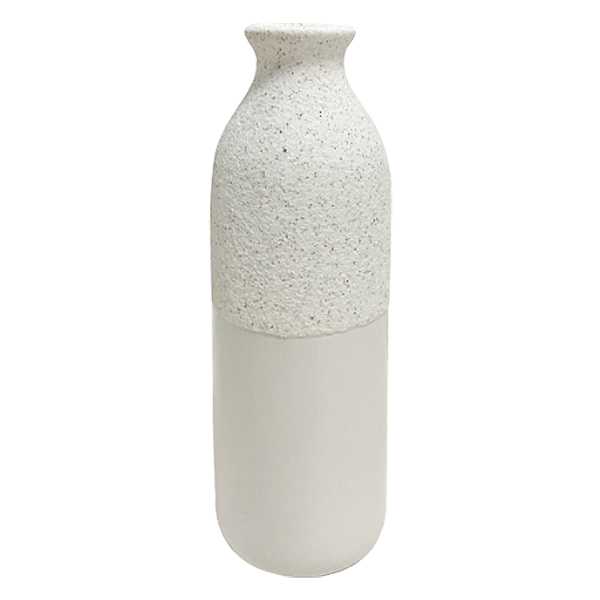 White Ceramic Vase, 8"