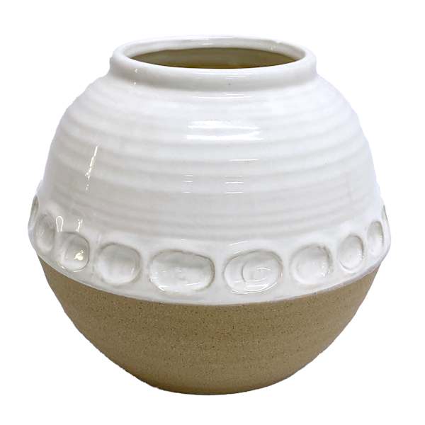 Honeybloom White Terracotta Vase, 7"