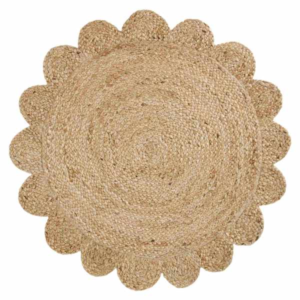 Daisy Jute Round Accent Rug, 3'