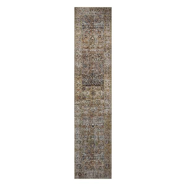 Multicolor Opal Traditional Border Runner, 2x9