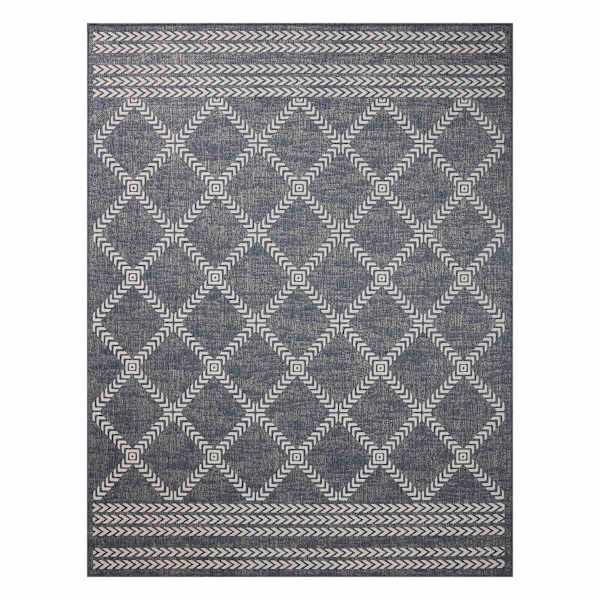 (E471) Journi Grey Diamond Design Outdoor Area Rug, 8x10