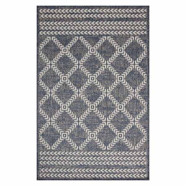 (E471) Journi Grey Diamond Design Outdoor Accent Rug, 3x5