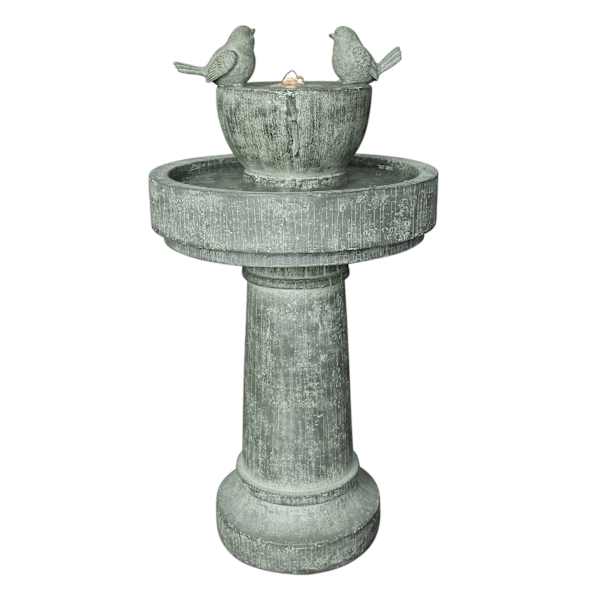 Honeybloom Pedestal Bird Outdoor Fountain, 29.5"