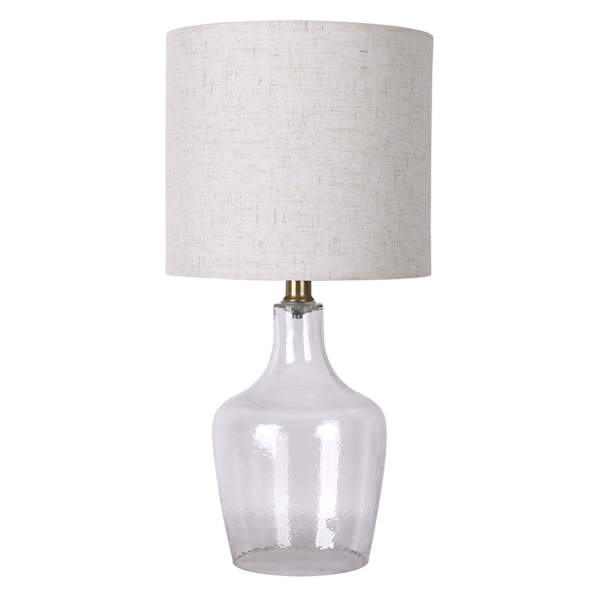 Honeybloom Clear Dimpled Glass Table Lamp with Shade, 18"