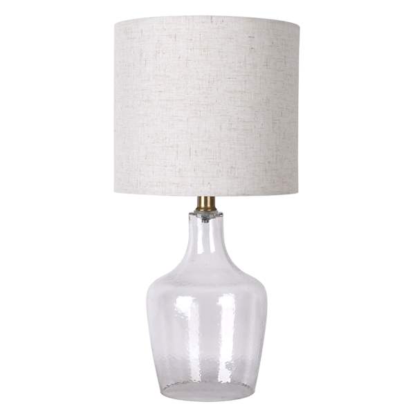 Honeybloom Clear Dimpled Glass Accent Lamp with Shade, 20"