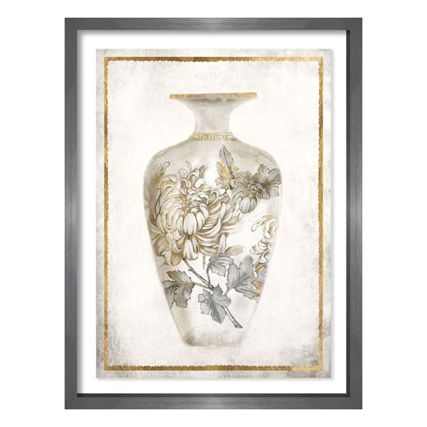 Providence Glass Framed Vase Print Wall Art, 19x25