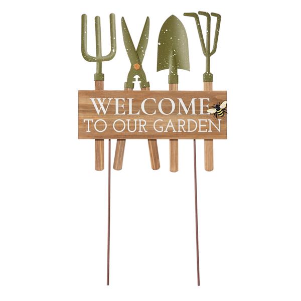 Honeybloom Welcome to Our Garden Yard Stake, 24"