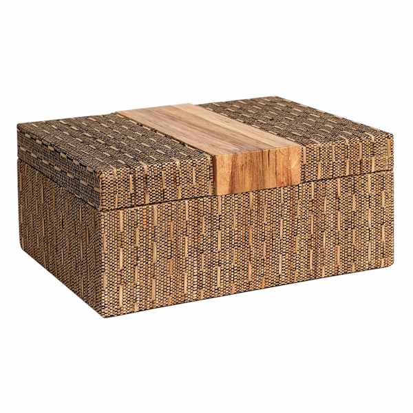 Tracey Boyd Natural Seagrass Woven Box, 14x8