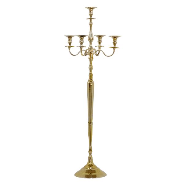Oversized Gold 5-Arm Candelabra, 59"