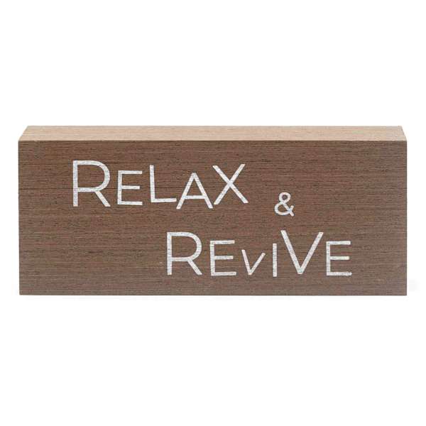 Relax & Revive Block Sign, 10x4