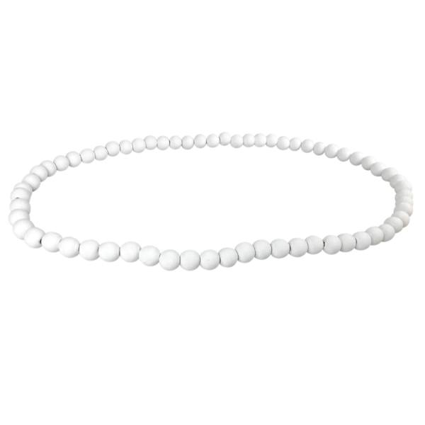 Crosby St. White Wooden Bead Ring Garland, 40"