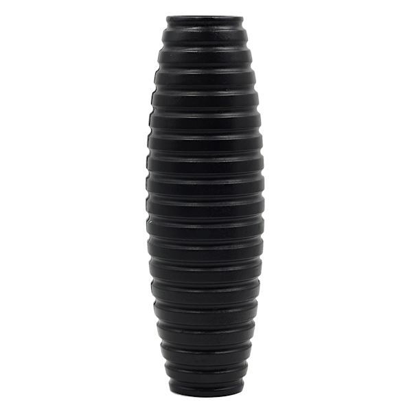 Black Faux Wood Vase, 16"