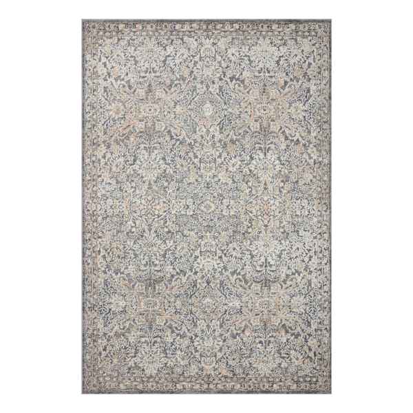 (B849) Providence Villa Grey Floral Area Rug, 8x10