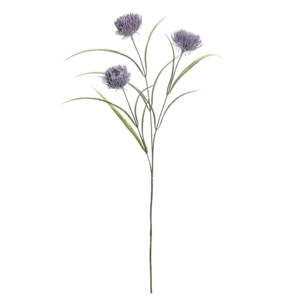 3-Bulb Purple Thistle Floral Spray, 28"