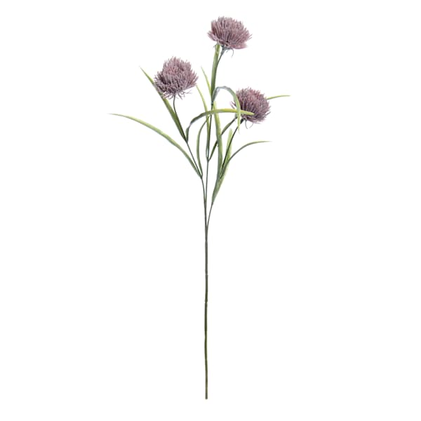 3-Bulb Pink Thistle Floral Spray, 28"