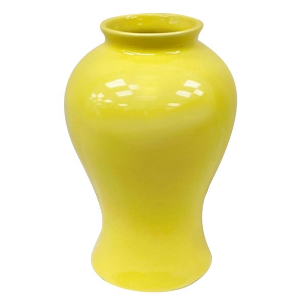 Honeybloom Solid Yellow Ceramic Vase, 10"