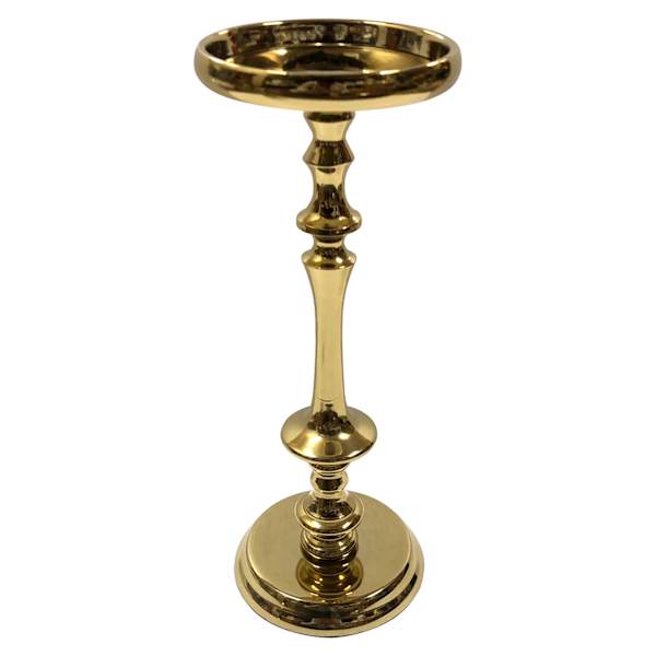 Gold Metal Pillar Candle Holder, 12"