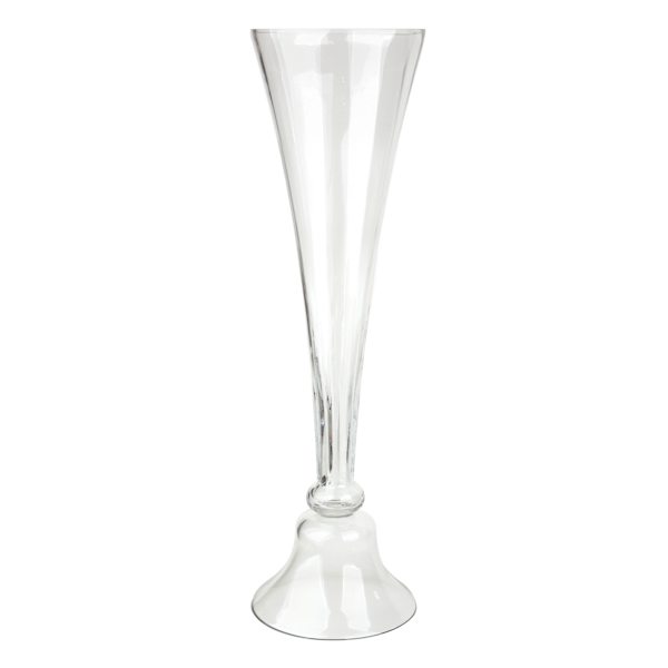 Willow Crossley Clear Glass Trumpet Vase, 40"