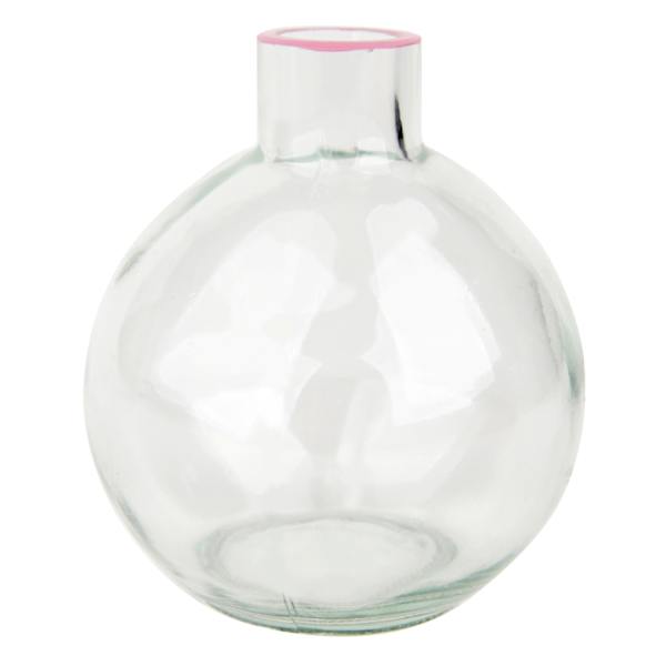 Willow Crossley Purple Rim Clear Bud Vase, 3"