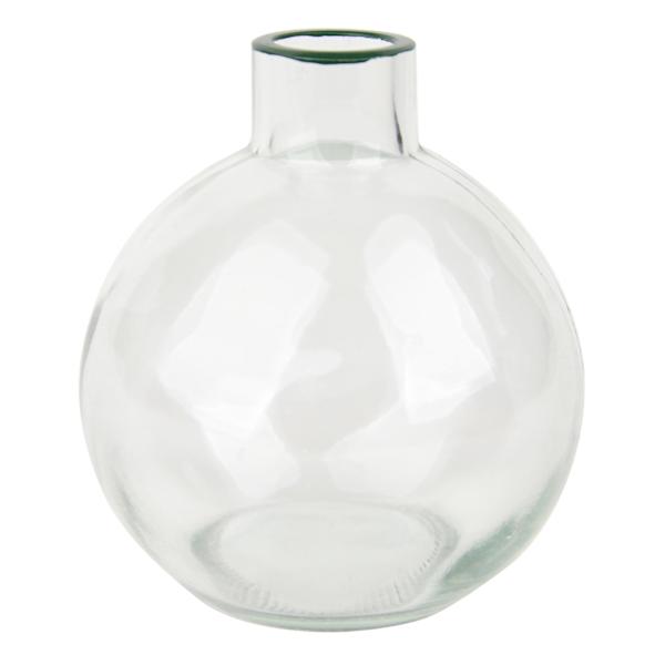 Willow Crossley Green Rim Clear Bud Vase, 3"