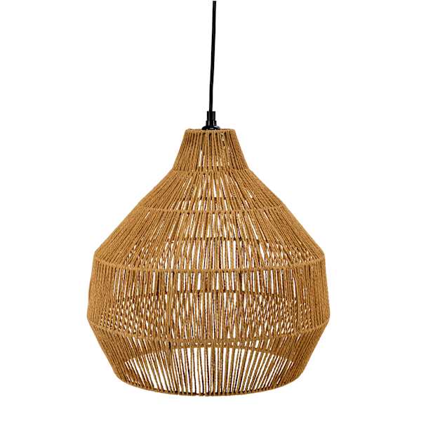 Found & Fable Neutral Rope Plug-In Pendant Light, 15.5"