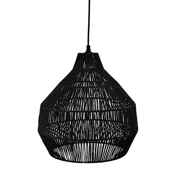 Found & Fable Black Rope Plug-In Pendant Light, 16"
