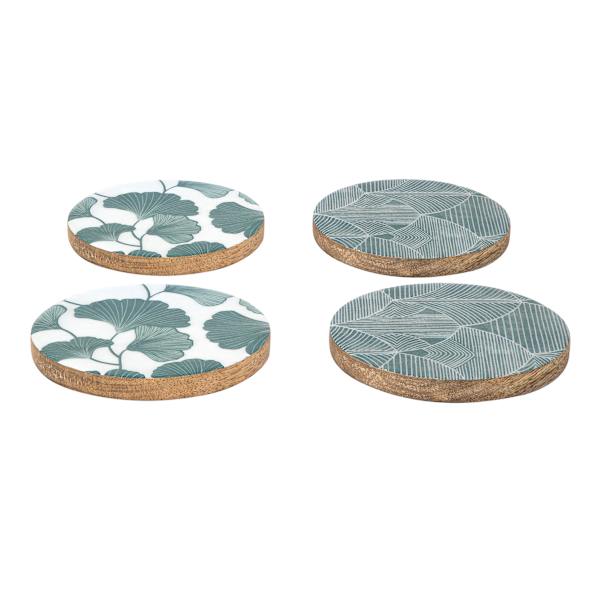 Found & Fable Set of 4 Round Printed Coasters