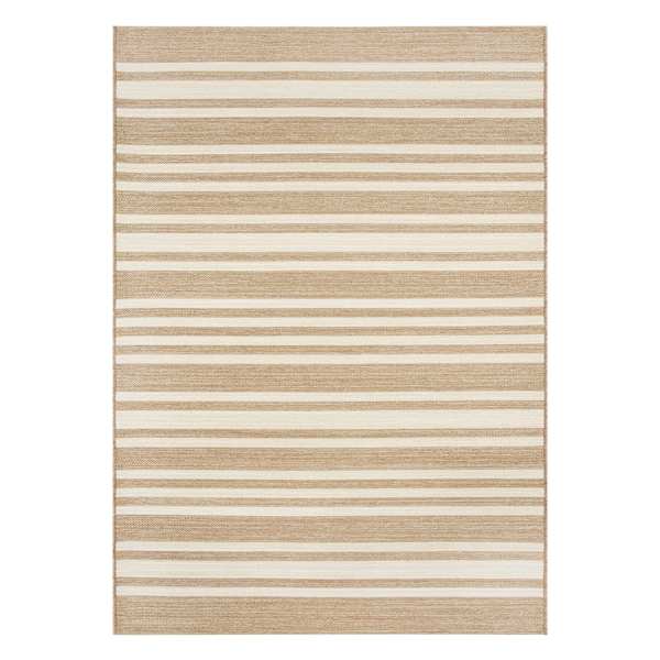 (E456) Honeybloom Lester Natural Striped Outdoor Area Rug, 5x7