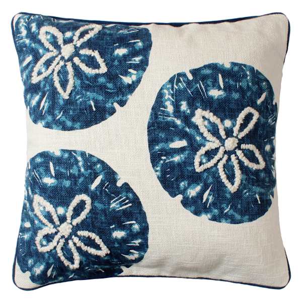 Ty Pennington Navy Sand Dollar Embroidered Throw Pillow, 20"