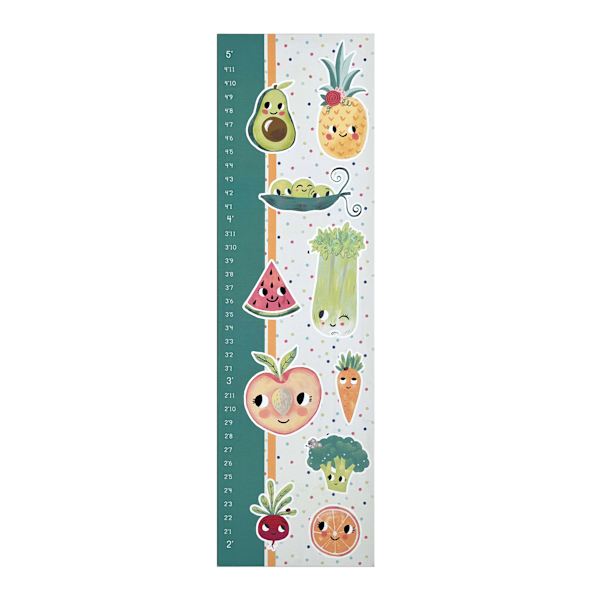 Tiny Dreamers Green Fruit Height Ruler Canvas Wall Art, 12x40