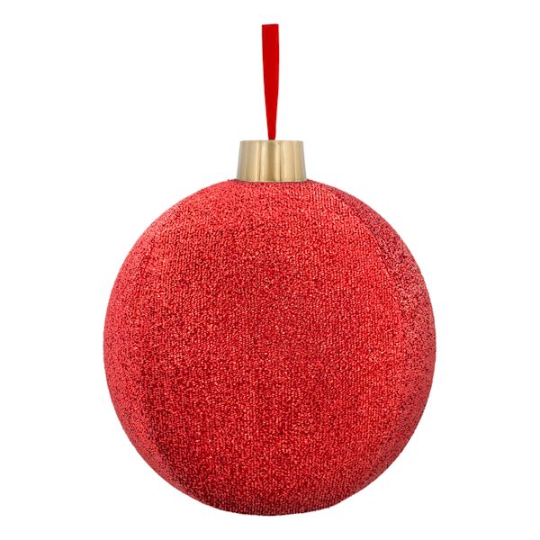2-Piece Red Tinsel Ornament Set, 12"